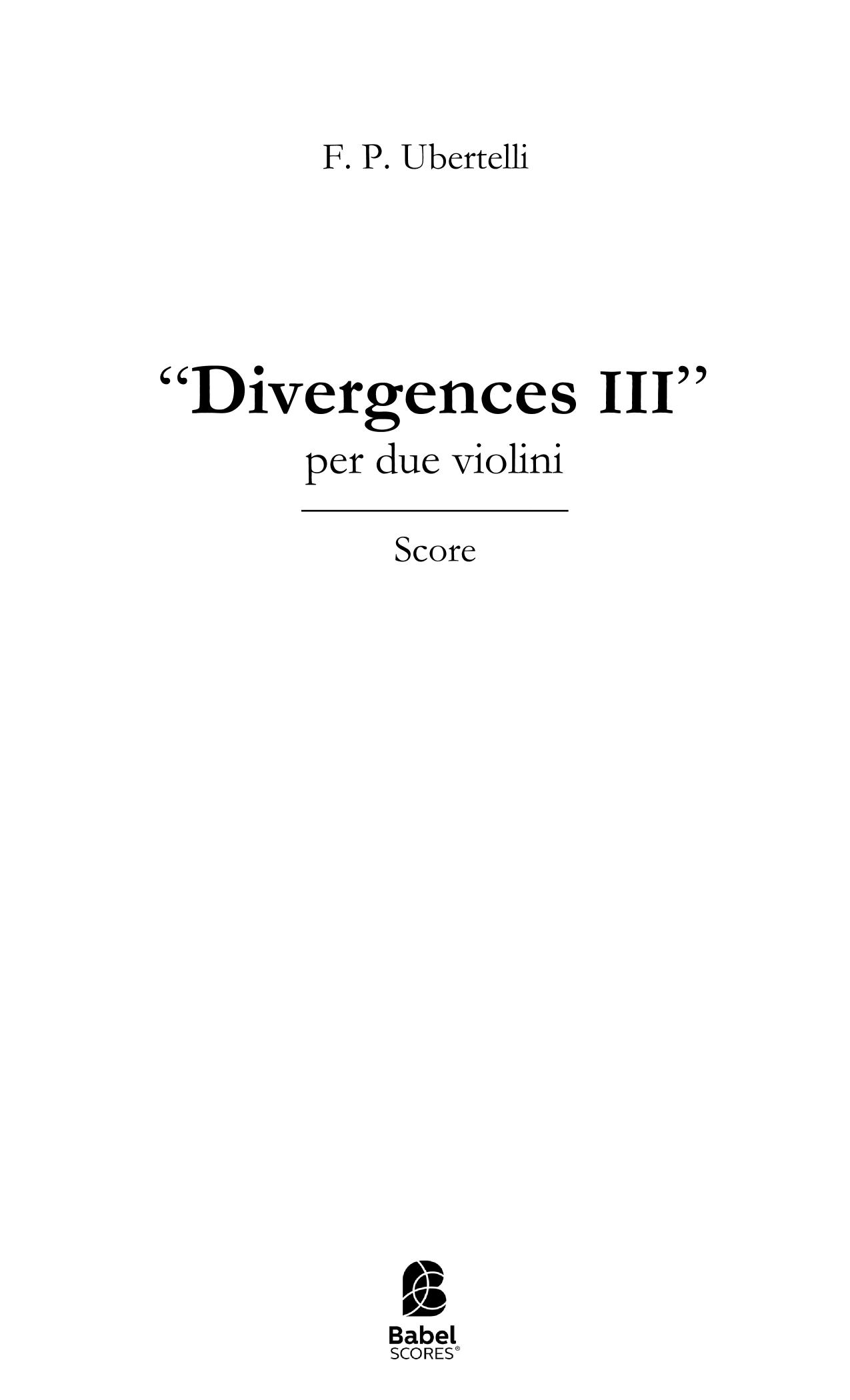 Divergences III
