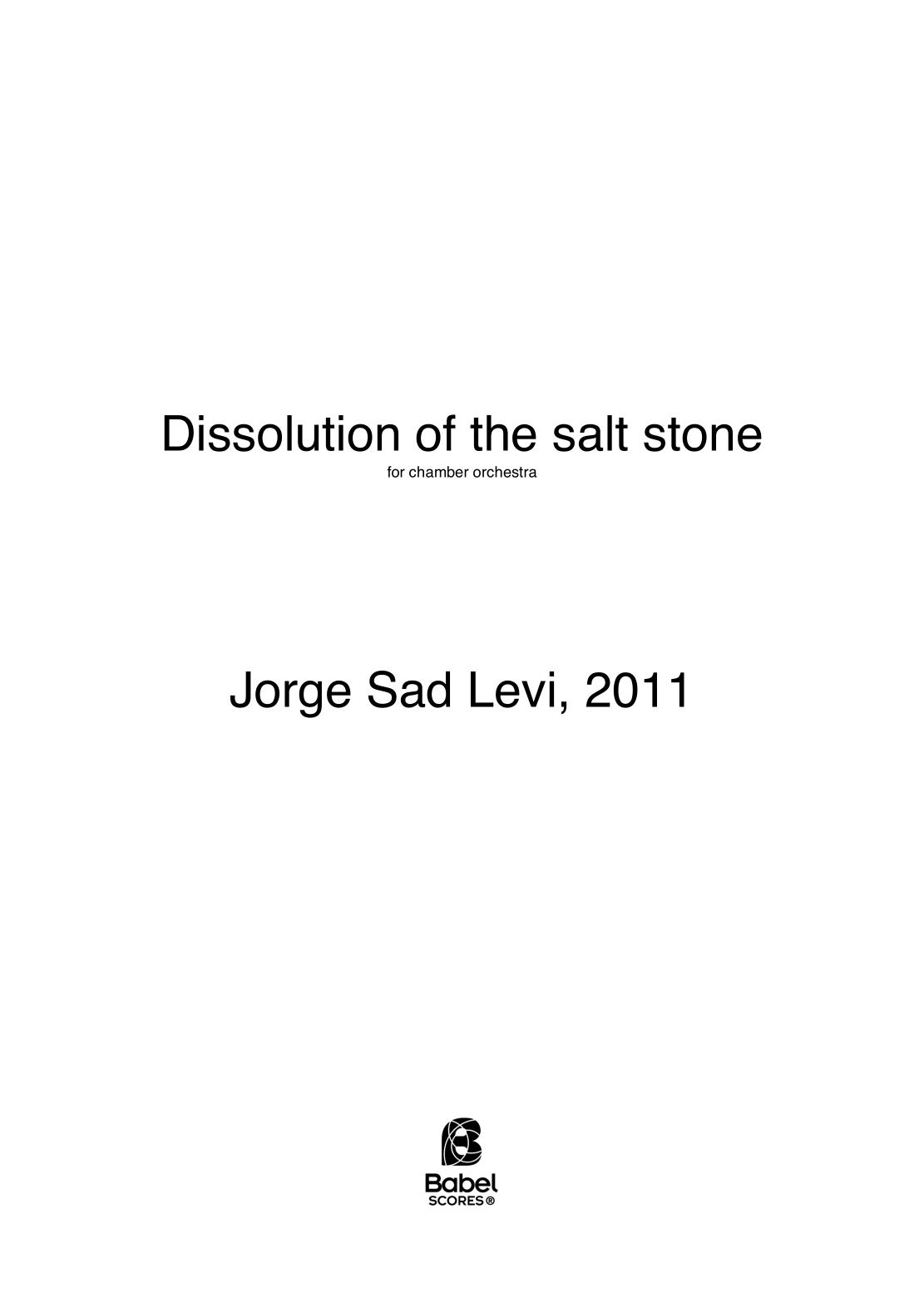 Dissolution of the salt stone