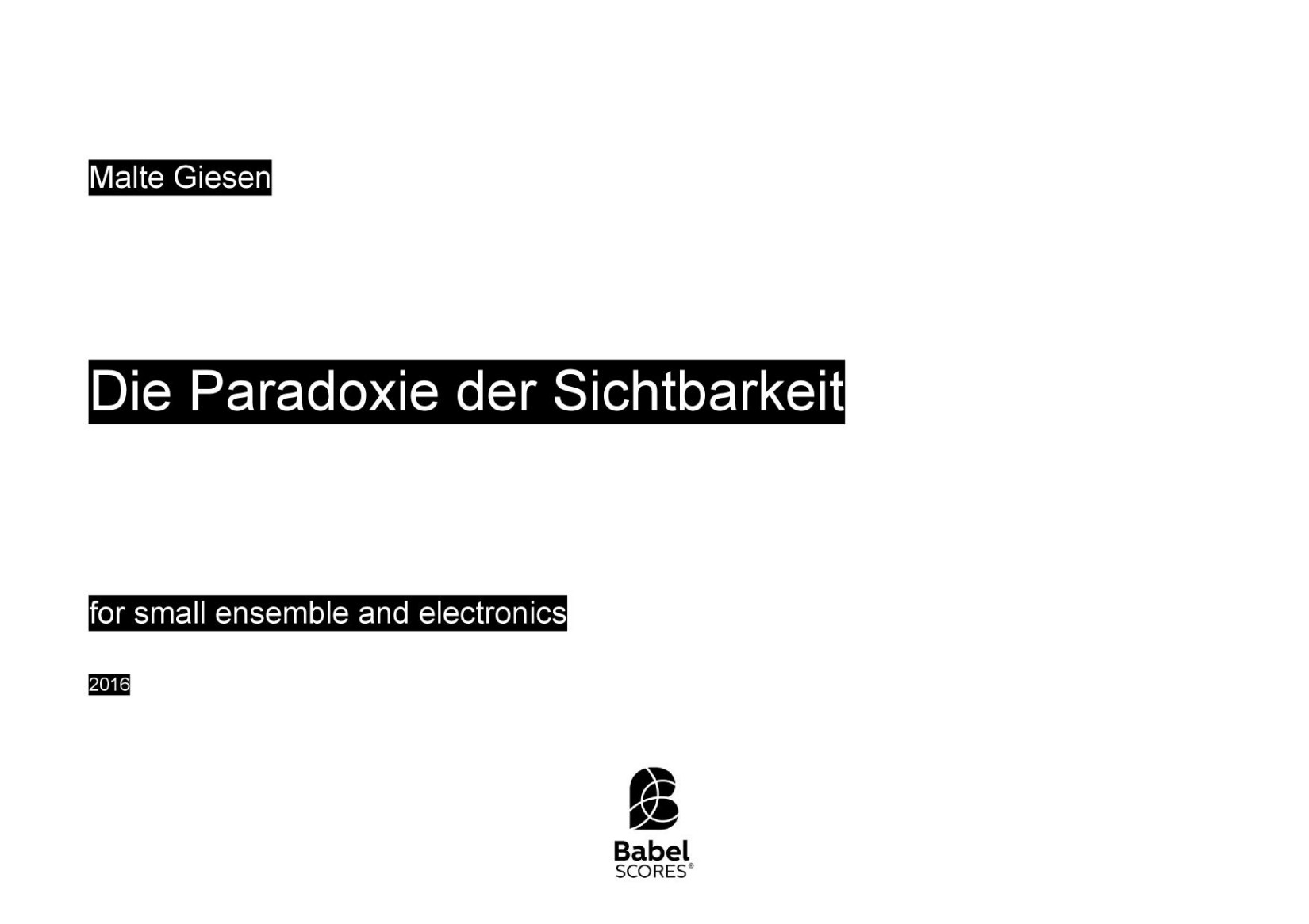 Die Paradoxie der Sichtbarkeit