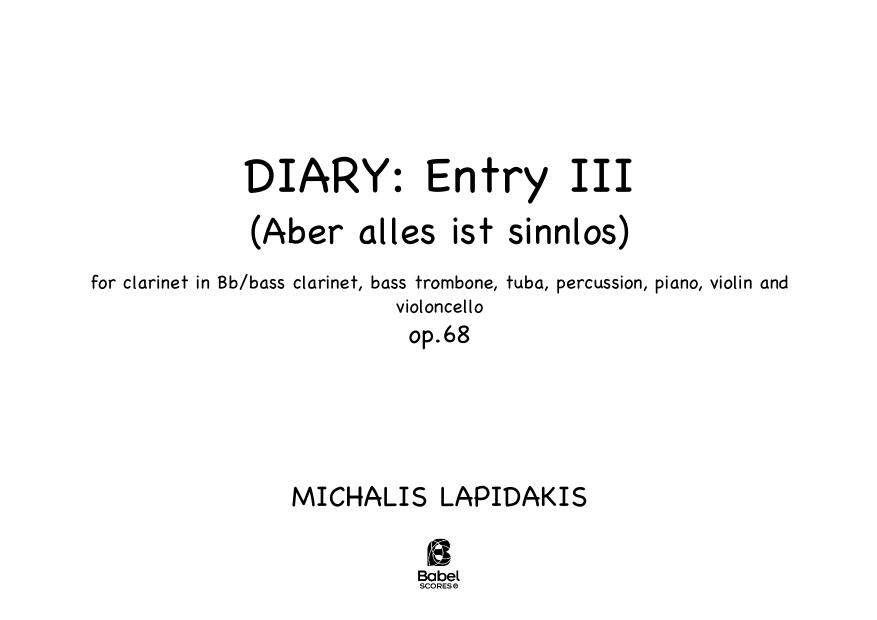Diary：Entry III (Aber alles ist sinnlos)