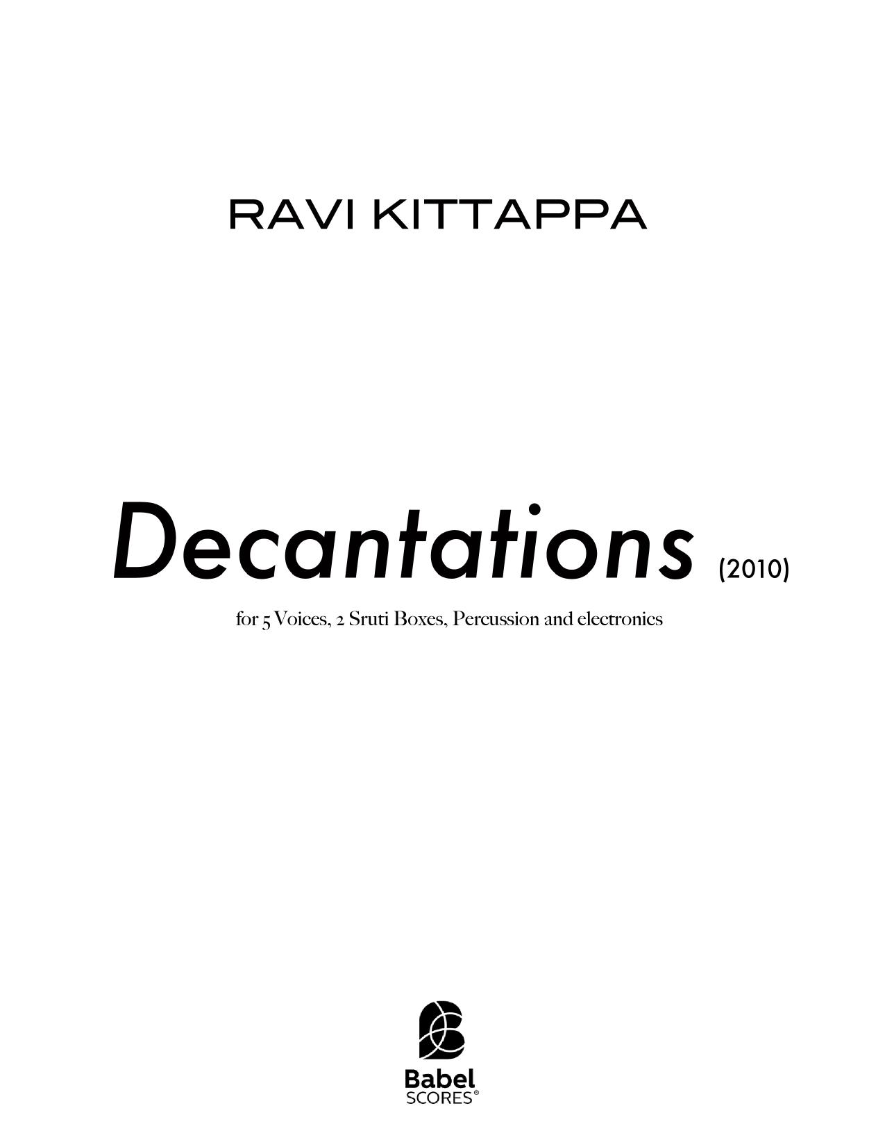 Decantations