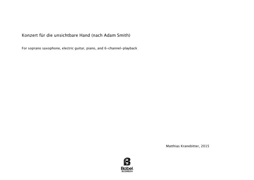 Das Konzert für die unsichtbare Hand (nach Adam Smith)