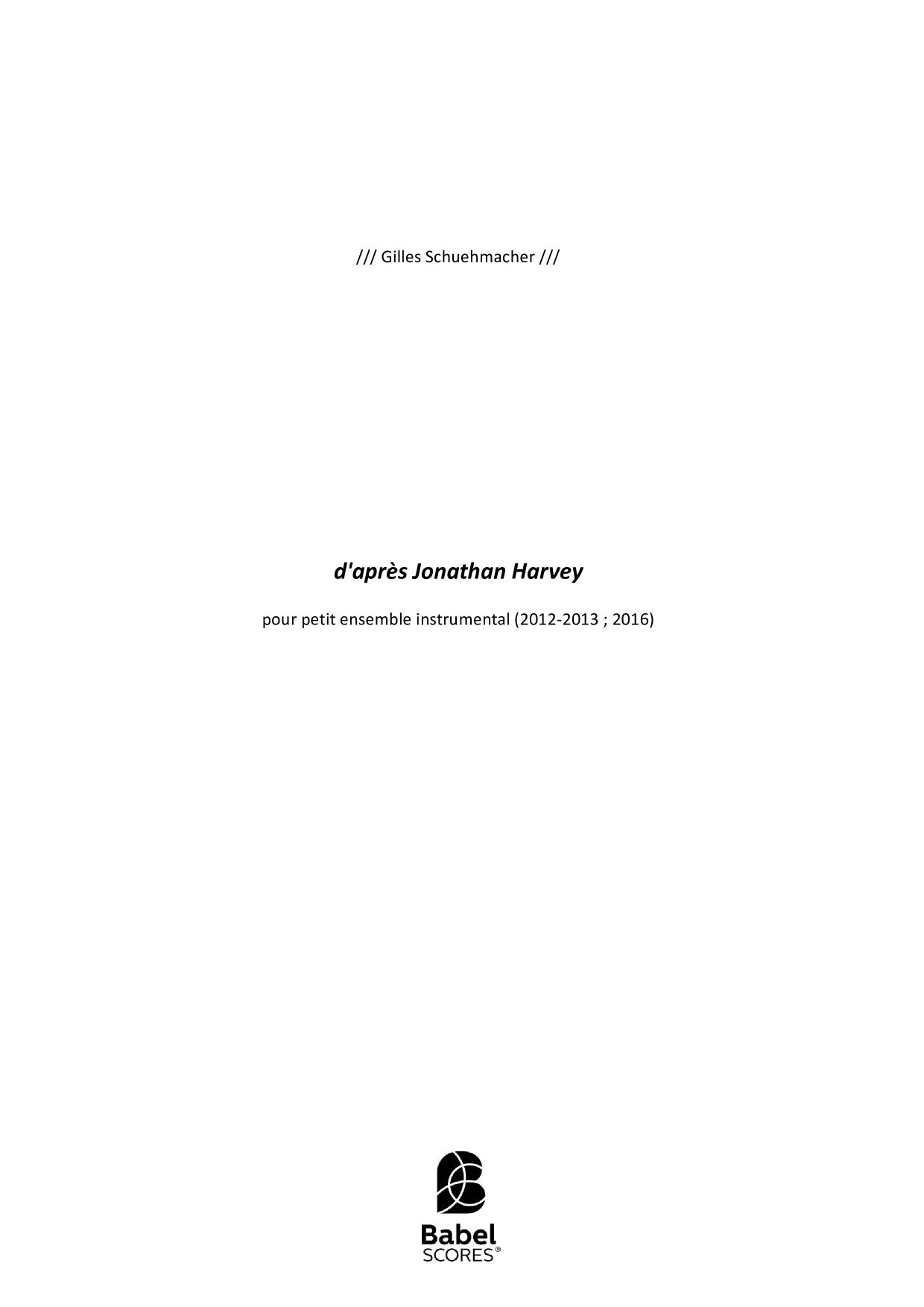 d'après Jonathan Harvey