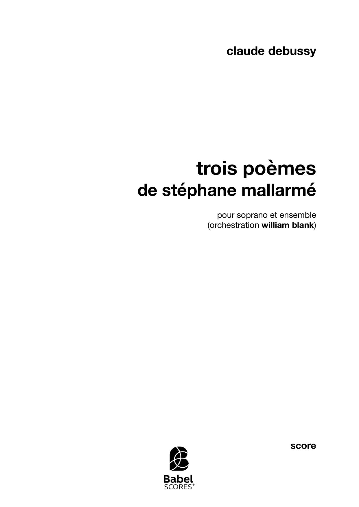 Trois Poèmes de Stéphane Mallarmé