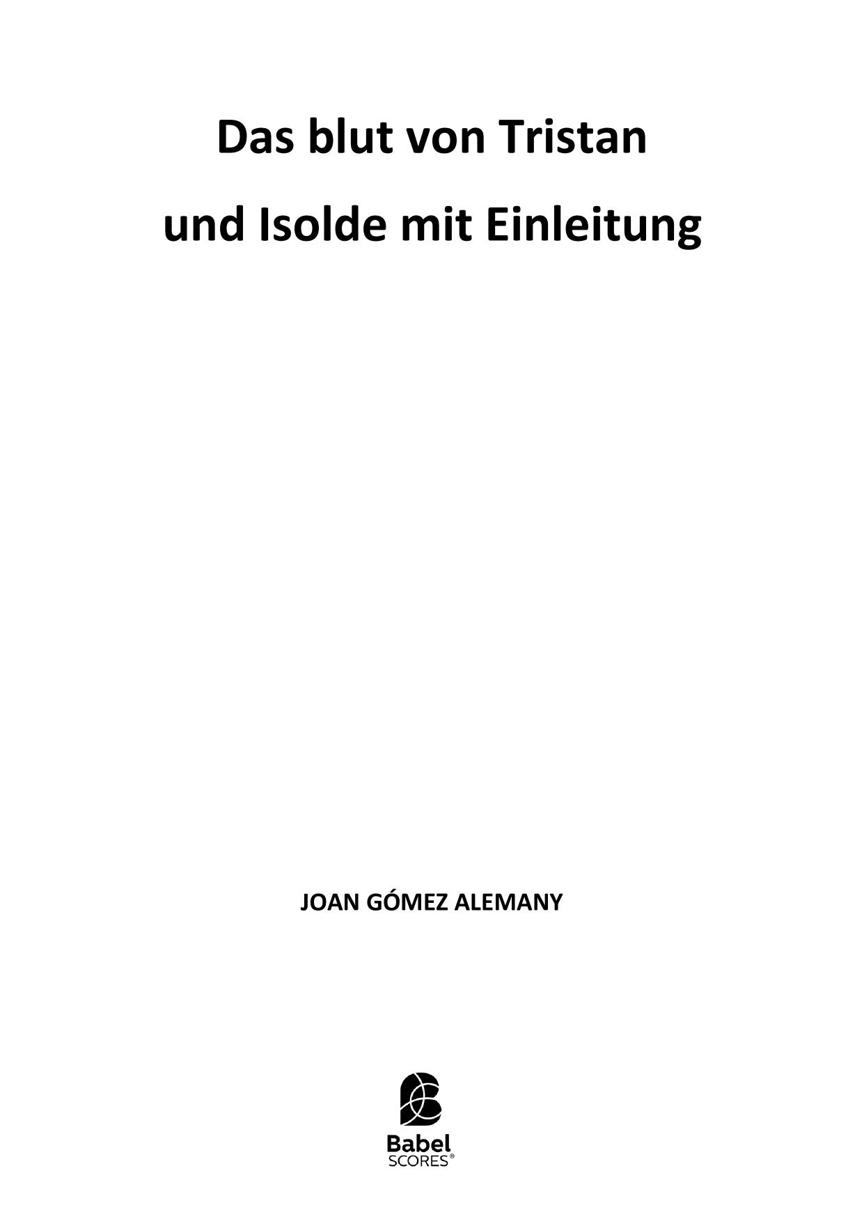 Das blut von Tristan und Isolde mit Einleitung