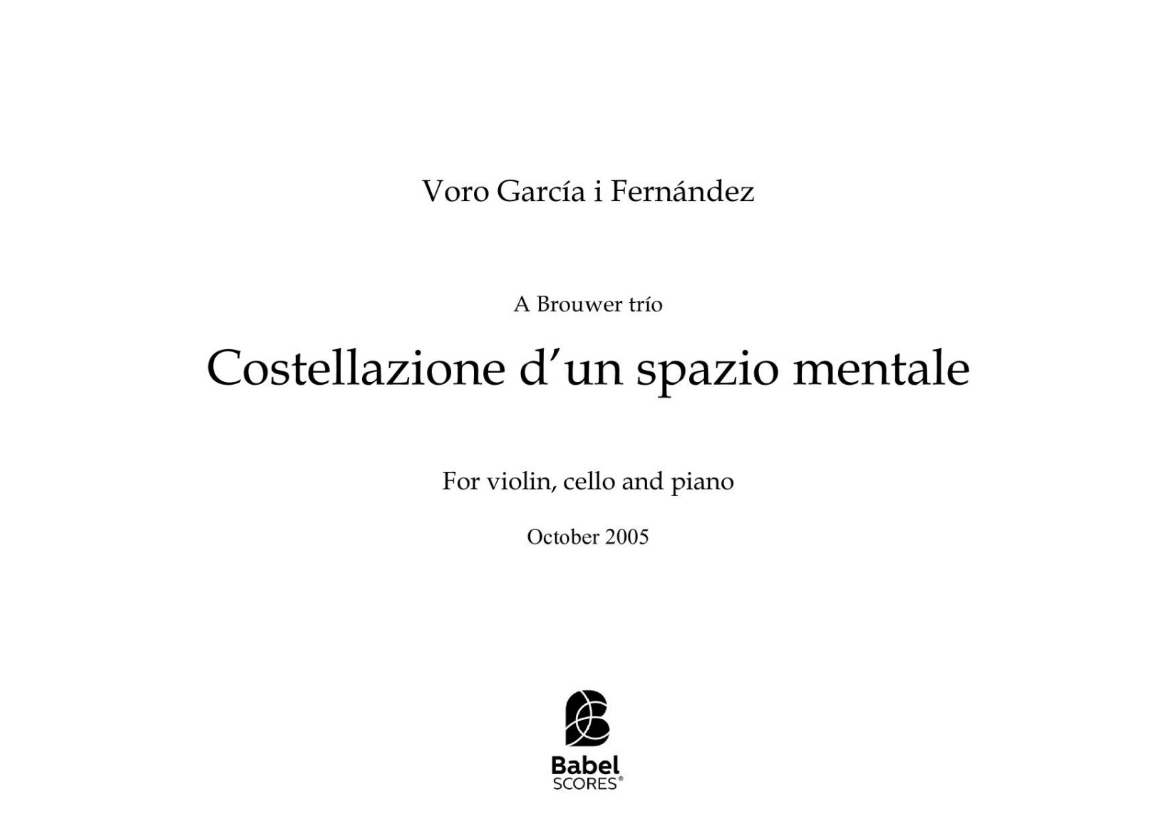 Costellazione d'un spazio mentale