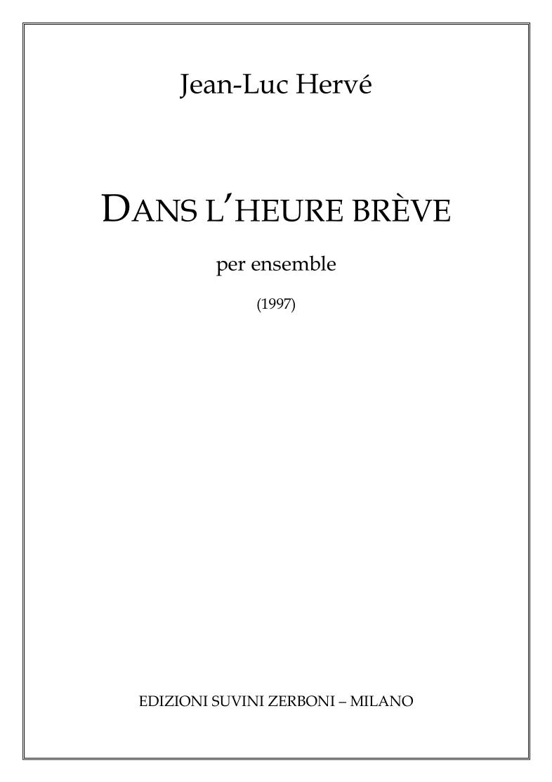 Dans l heure breve