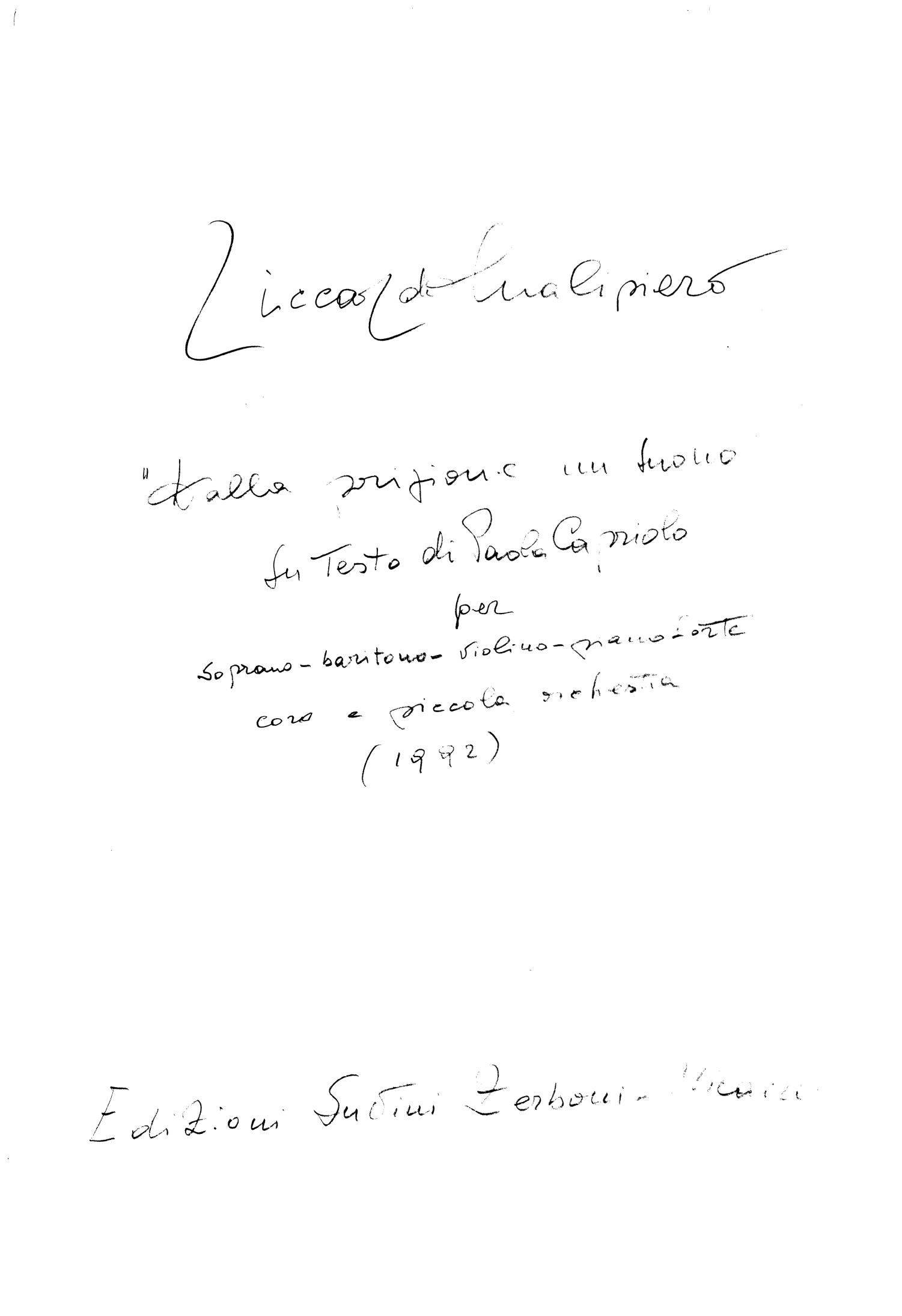 Dalla prigione un suono