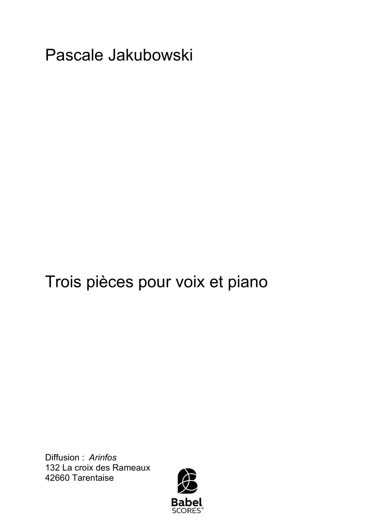 Trois pièces pour voix et piano