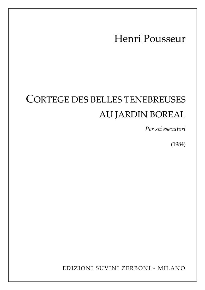 Cortege des belles tenebreuses au jardin boreal