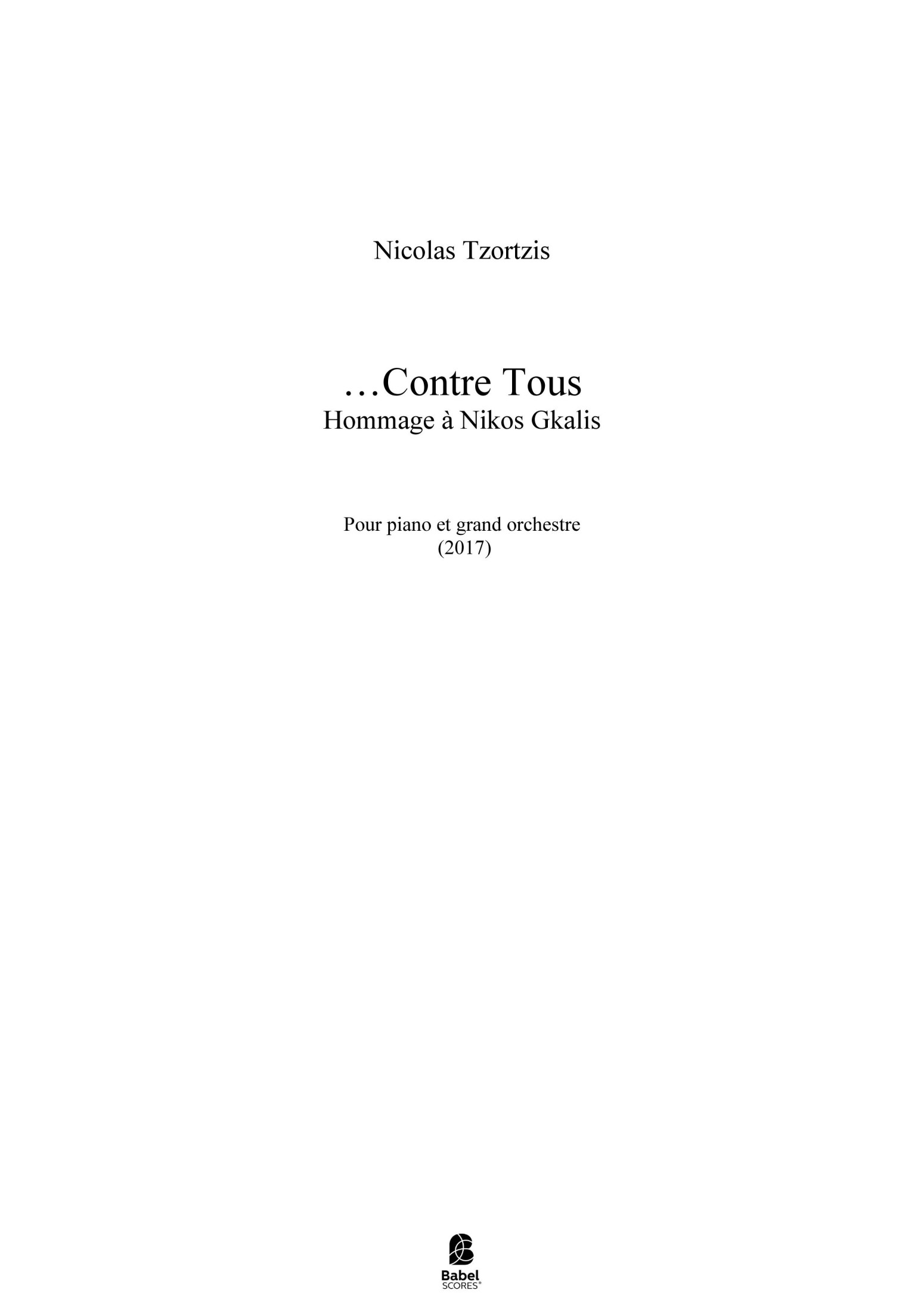Contre Tous, hommage à Nikos Gkalis