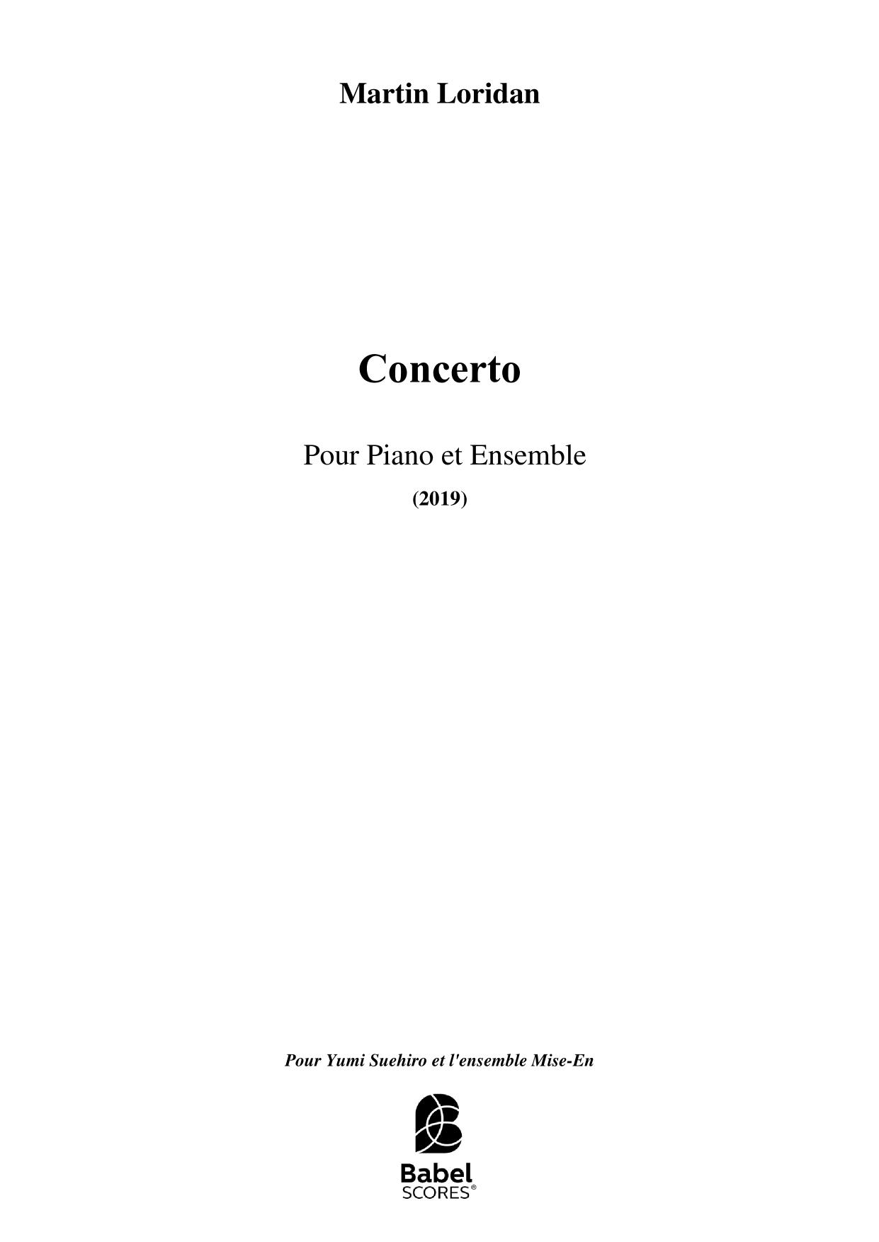 Concerto Pour Piano et Ensemble