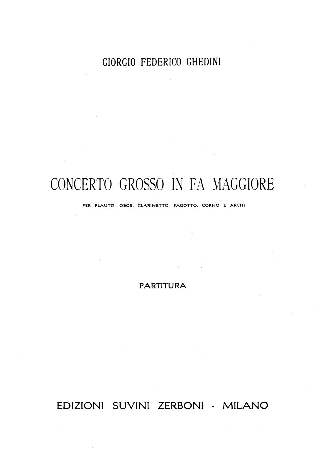 CONCERTO GROSSO IN FA MAGGIORE