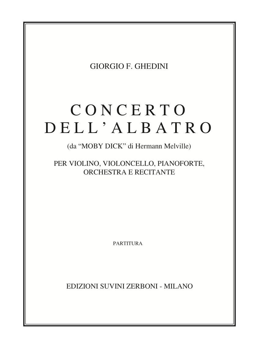 CONCERTO DELL ALBATRO con un frammento tratto da Moby Dick di H. Melville