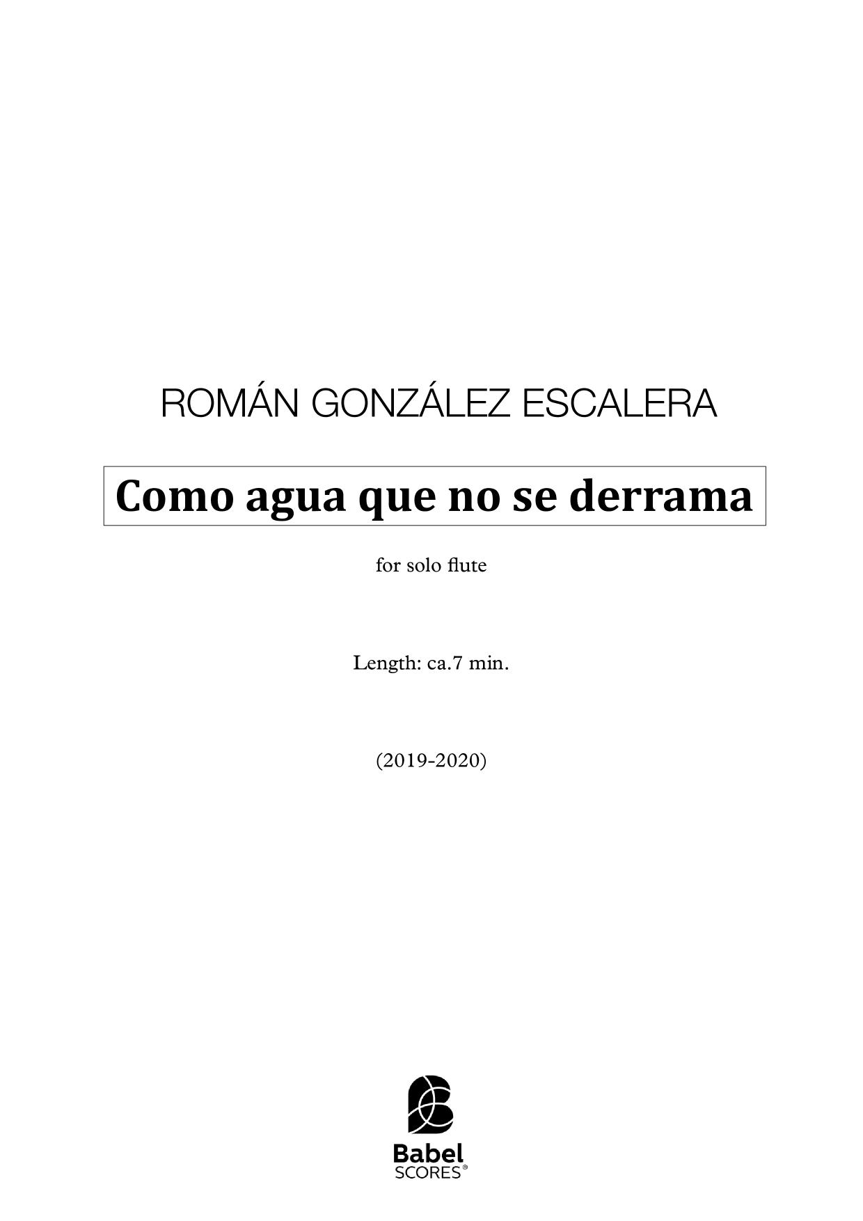 Como agua que no se derrama