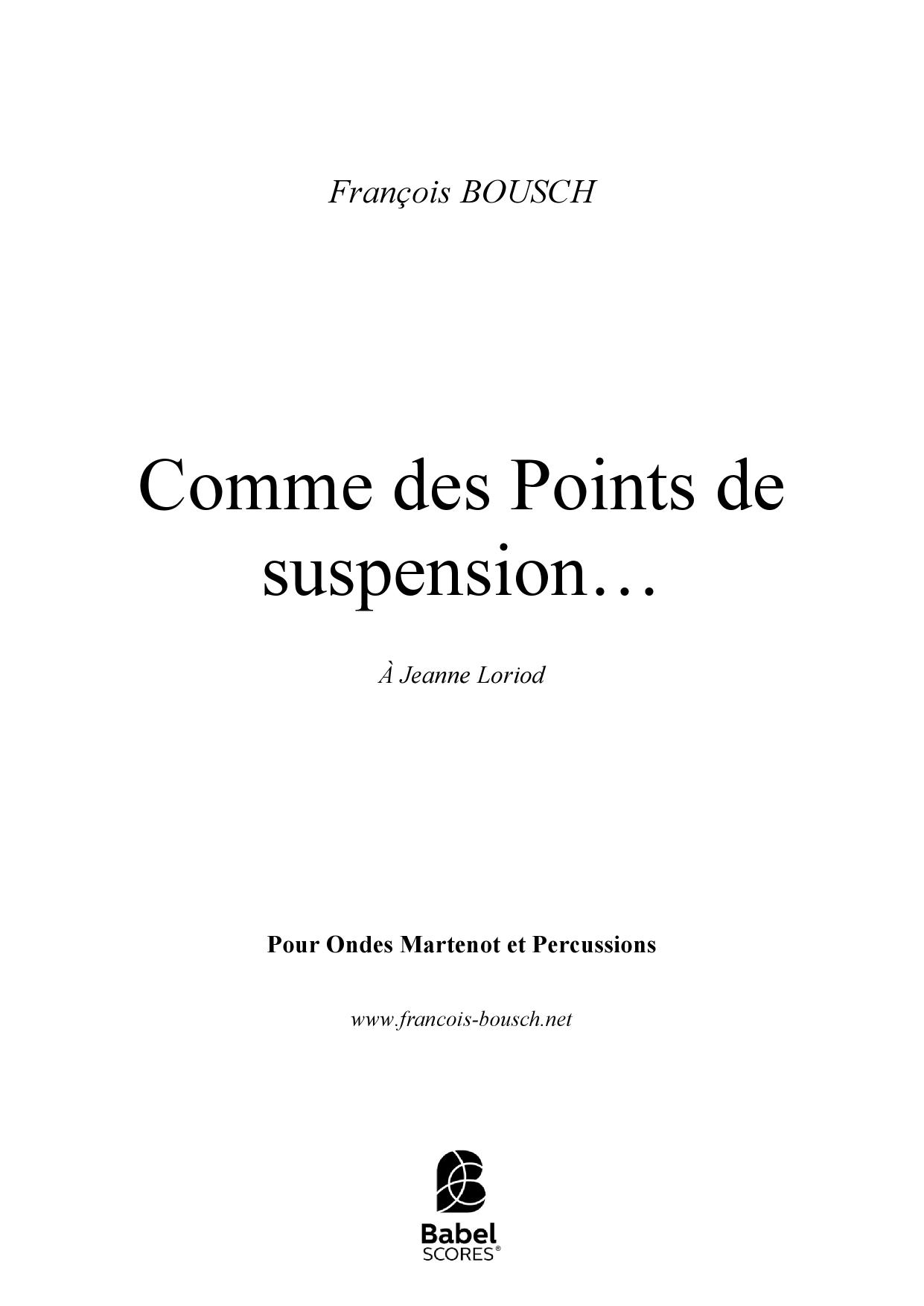 Comme des points de suspension...