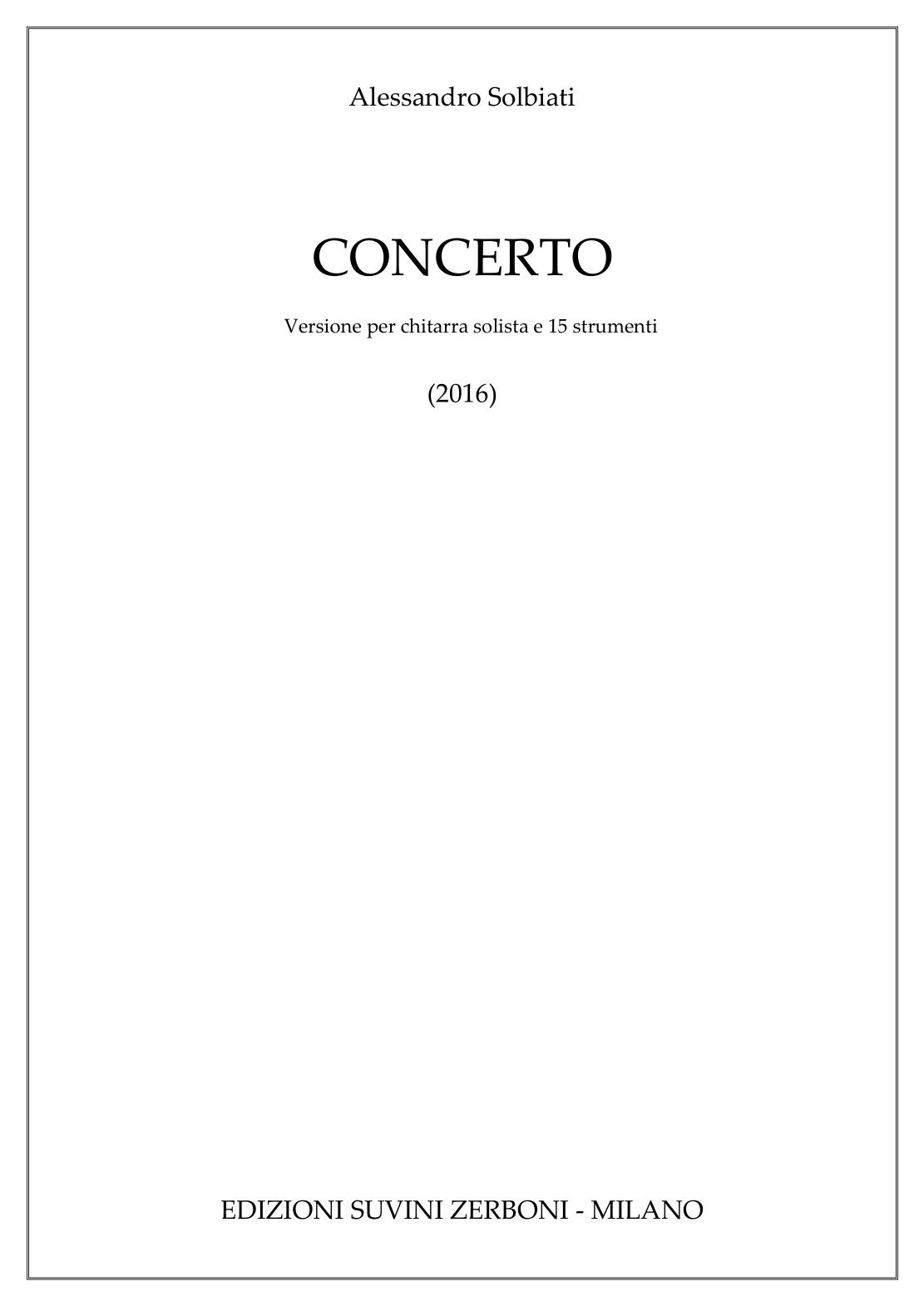 CONCERTO (per chitarra e 15 instrumenti)