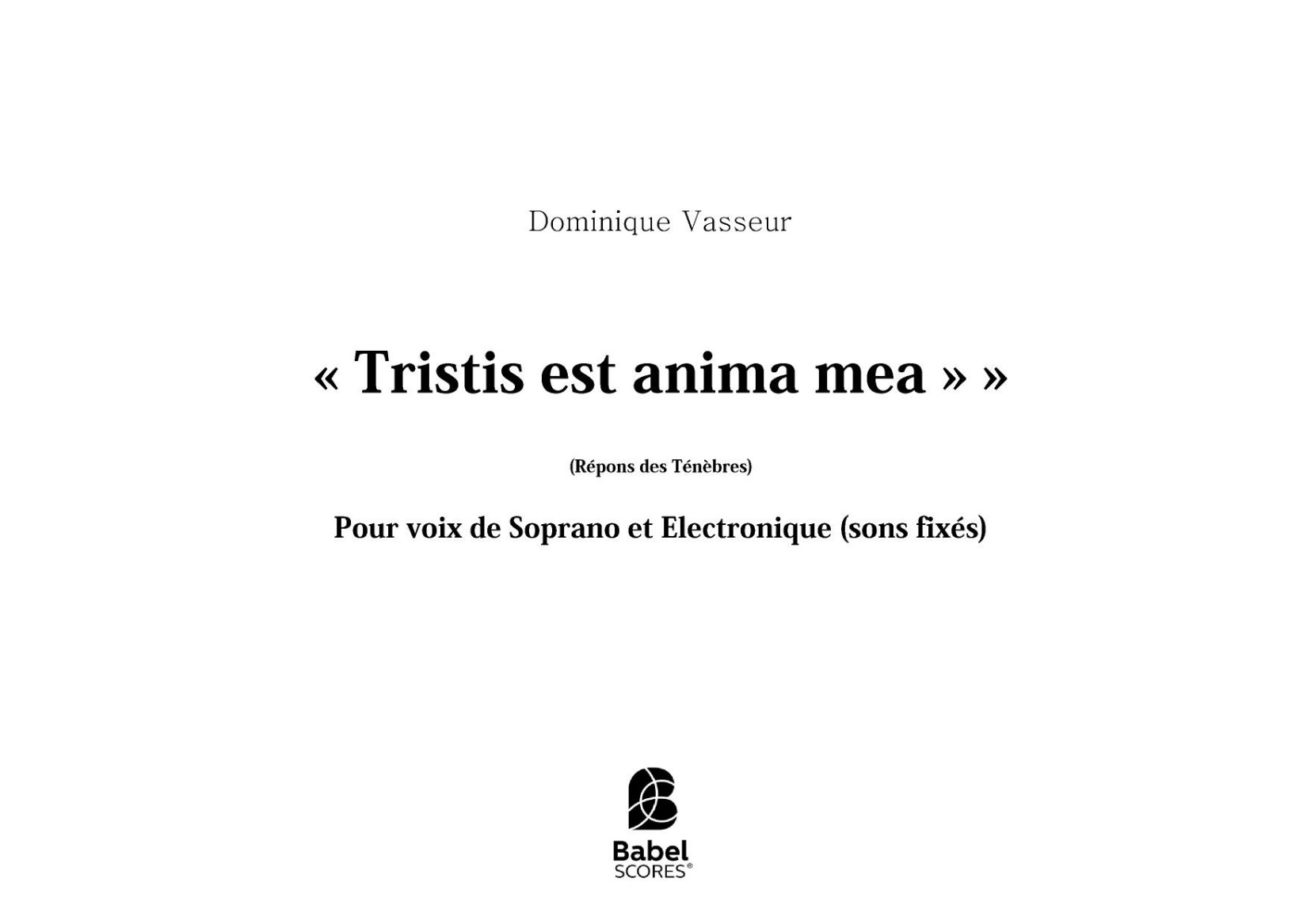 Tristis est anima mea
