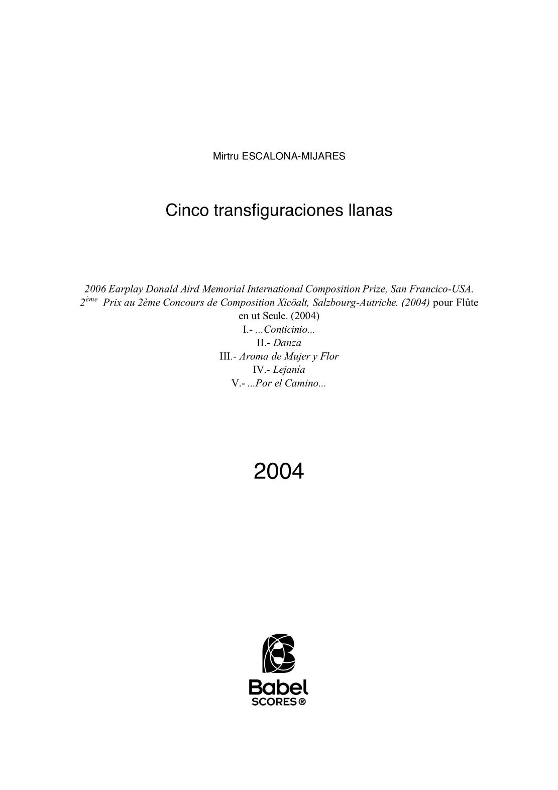 Cinco transfiguraciones llanas
