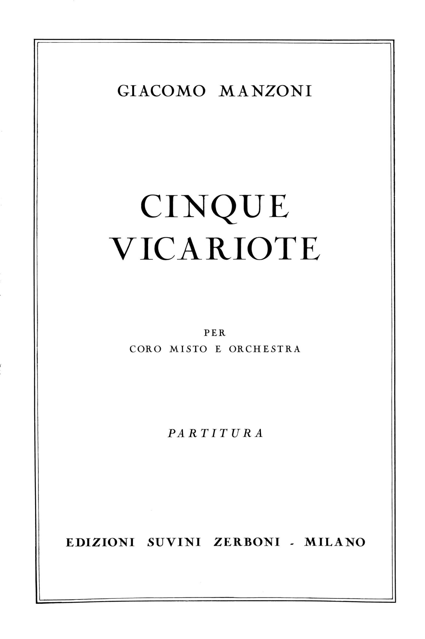 Cinque vicariote