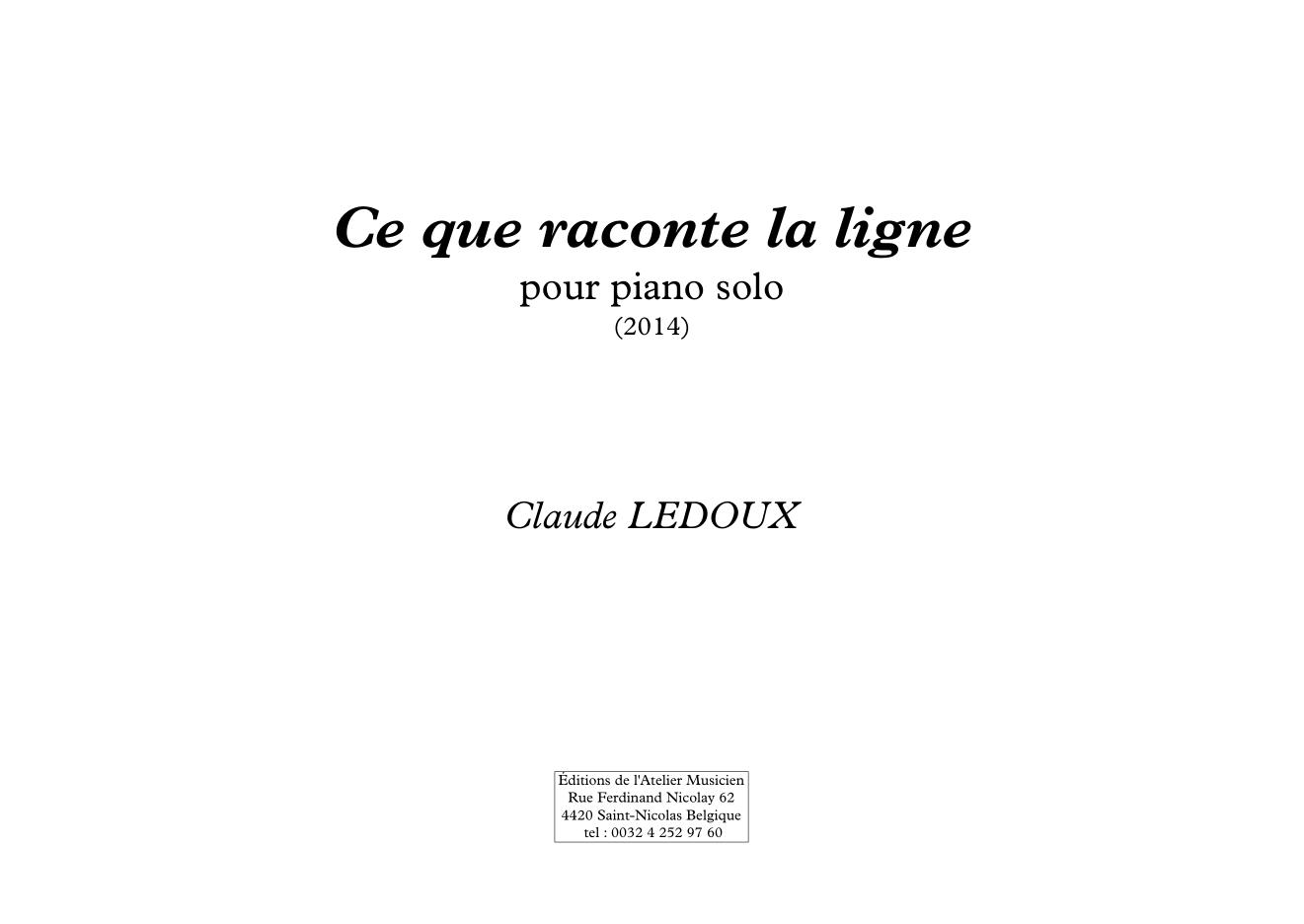 Ce que raconte la ligne (Liber Amicorum n°1