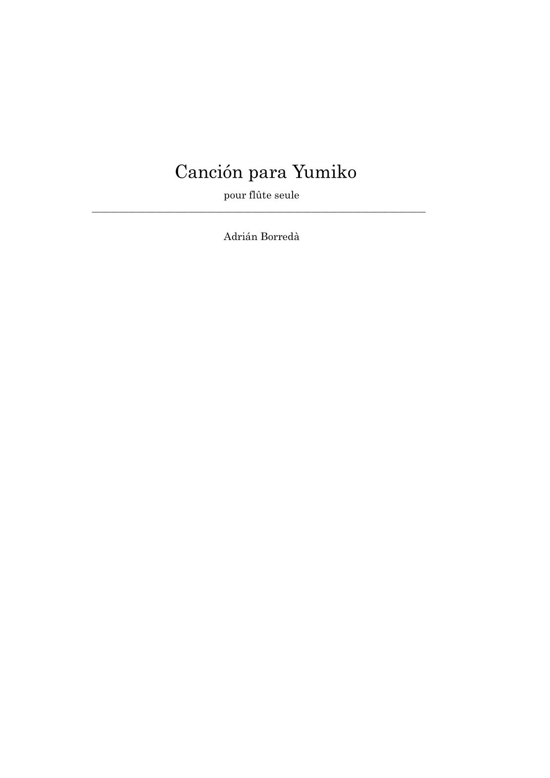 Canción para Yumiko