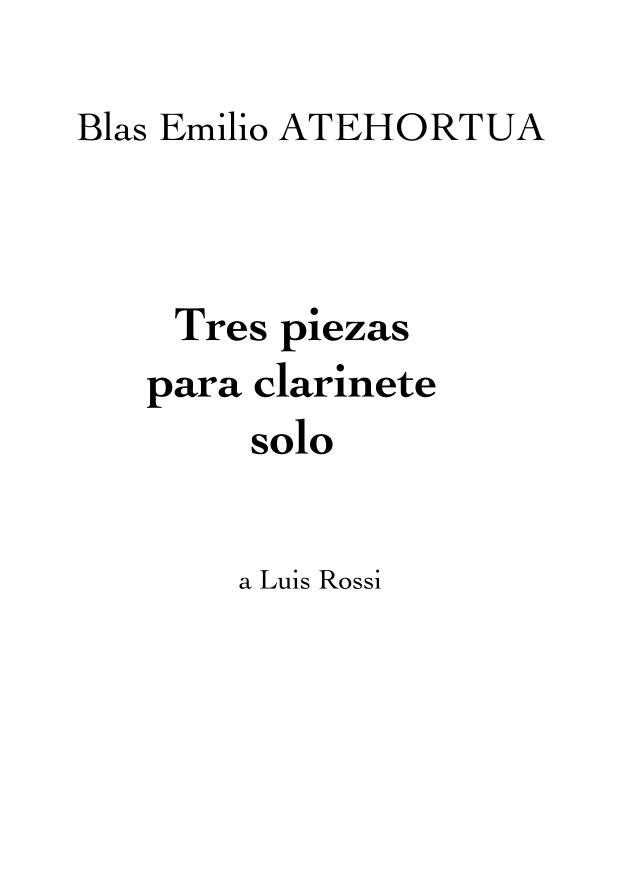 Tres piezas para clarinete