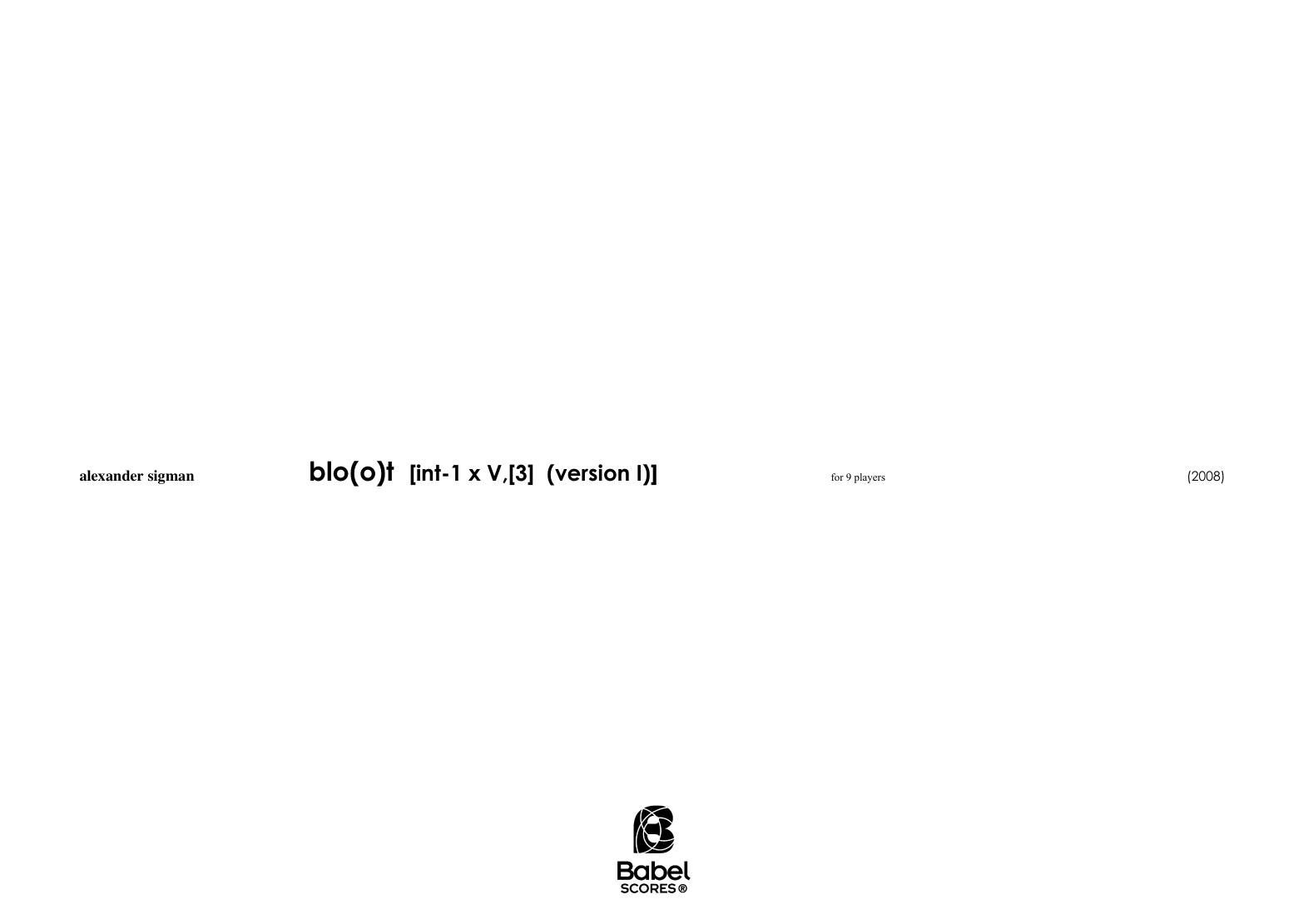 blo(o)t [int1 x V,[3] version 1