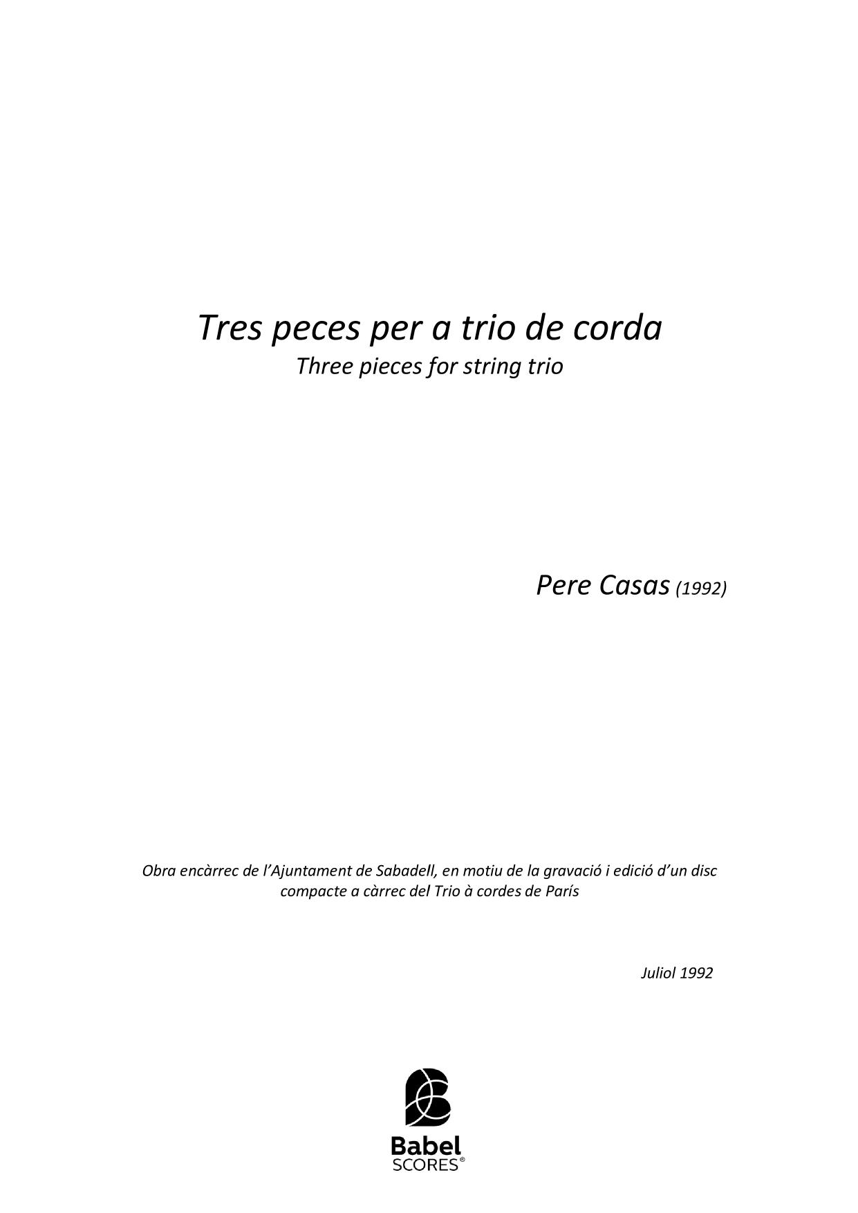 Tres peces per a trio de corda