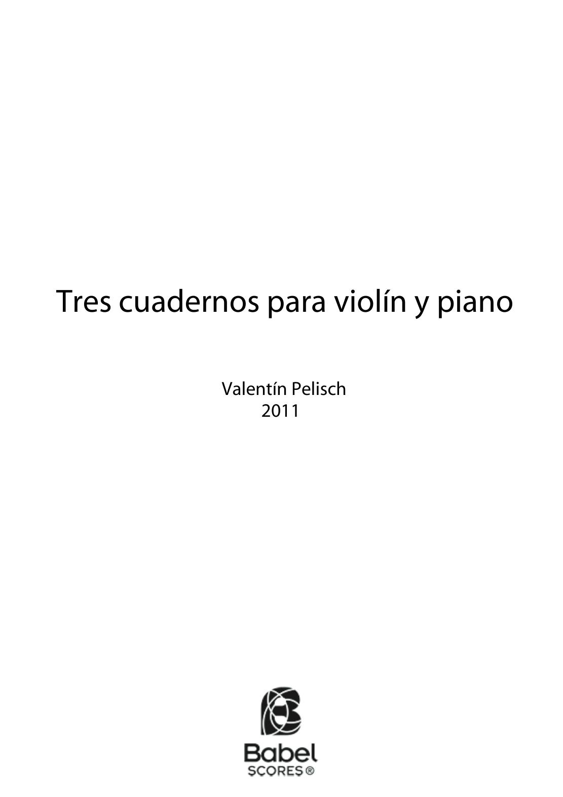 Tres cuadernos para violín y piano