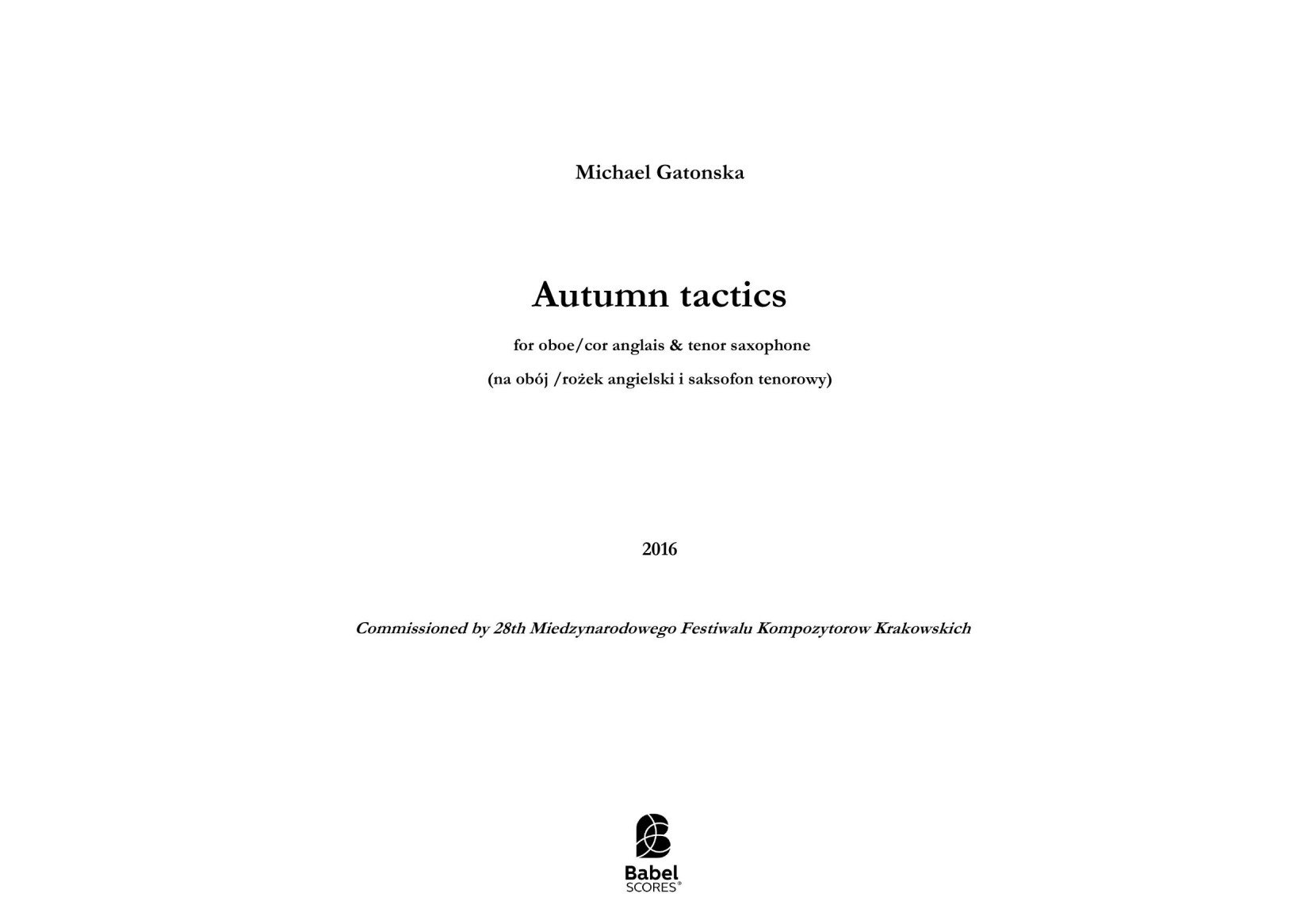 Autumn tactics