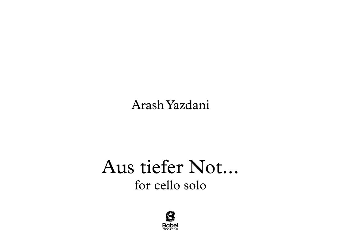 Aus tiefer Not...