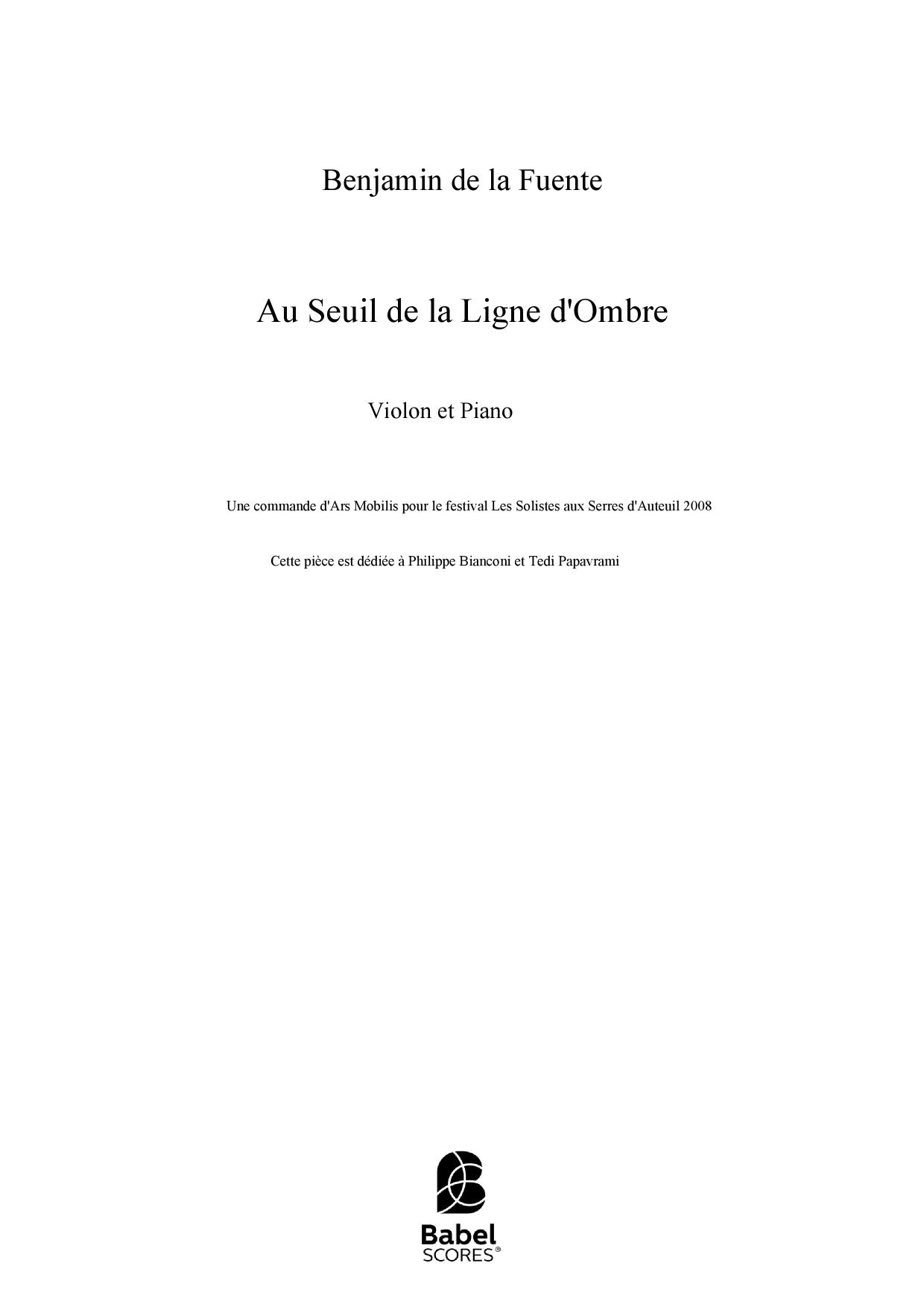 Au Seuil de la Ligne d'Ombre