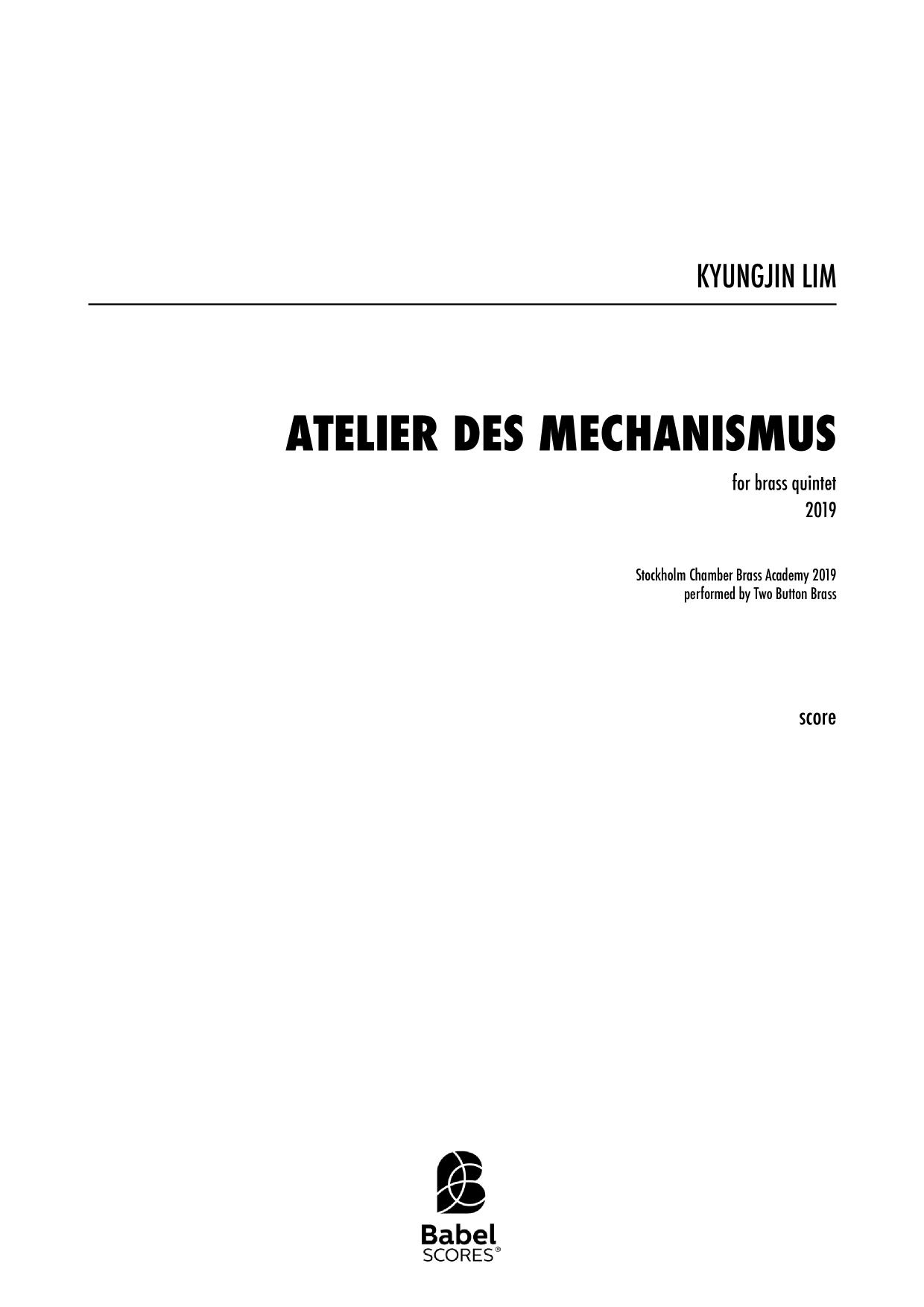 Atelier des Mechanismus