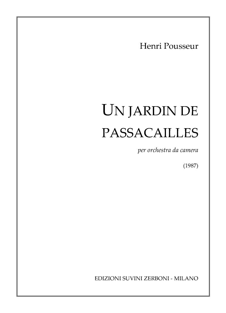 Un jardin de passacailles