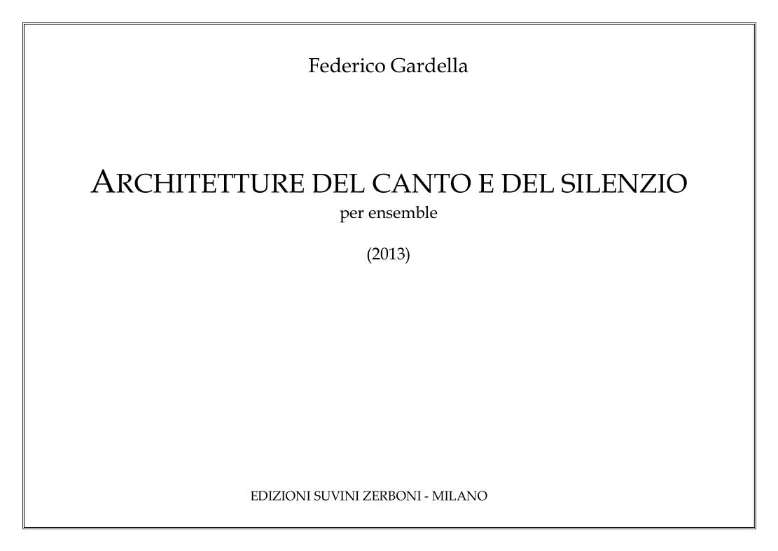 Architetture del canto e del silenzio