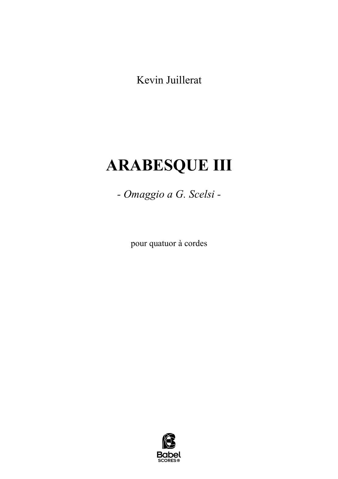 Arabesque III - Omaggio a Scelsi