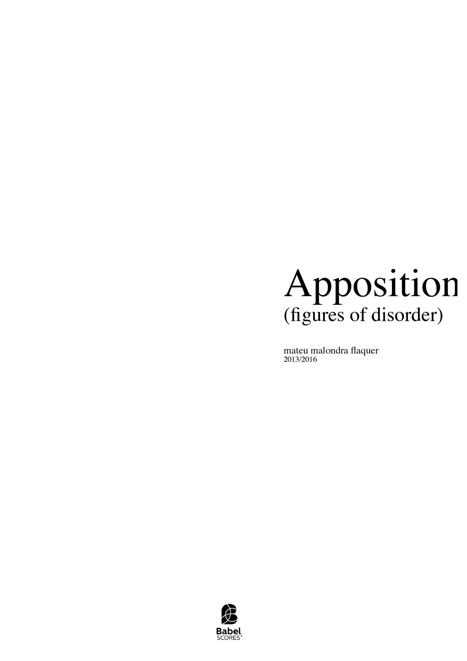 Apposition IV
