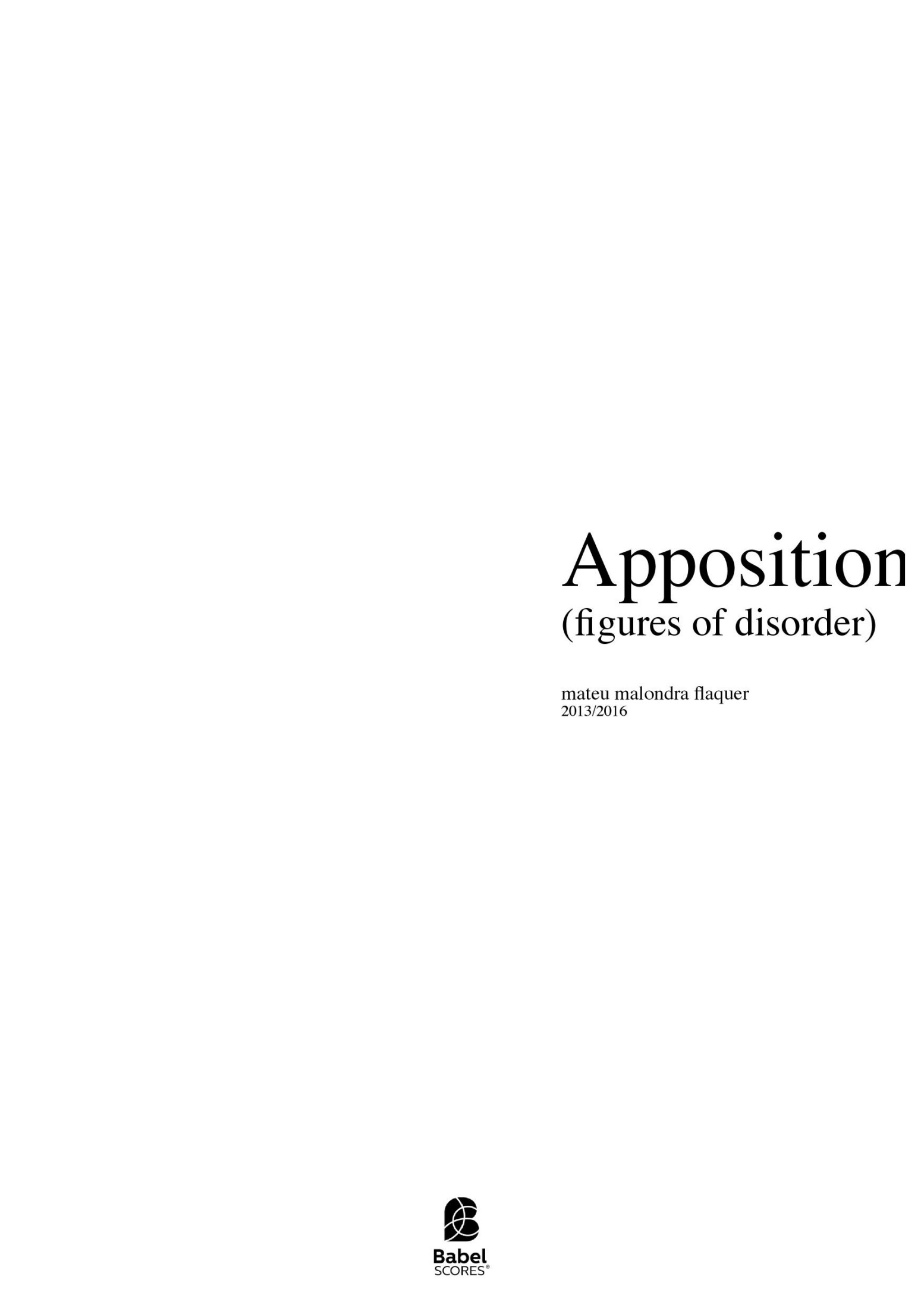 Apposition II
