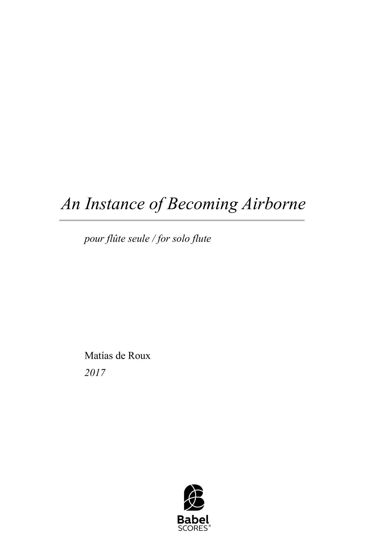 An Instance of Becoming Airborne