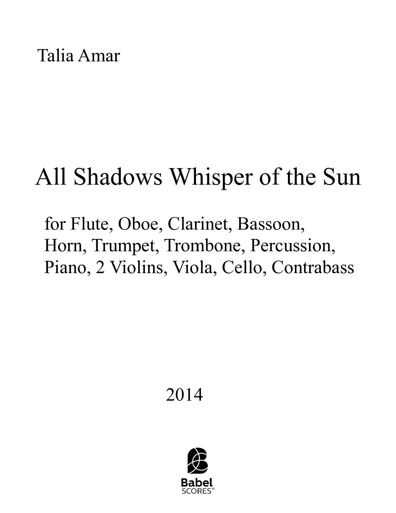 All Shadows Whisper of the Sun