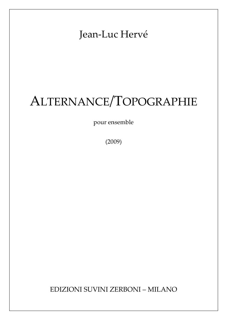 Alternance Topographie