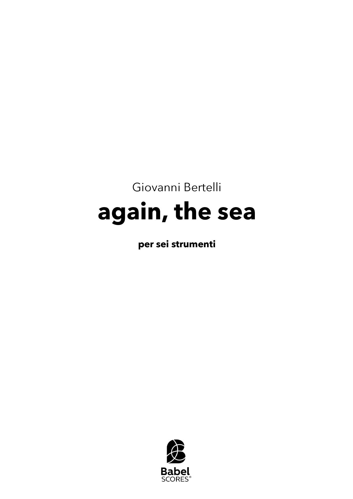 Again, the sea
