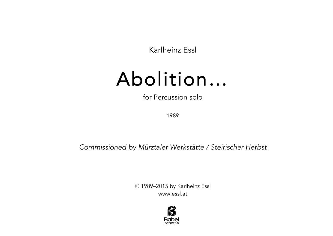 Abolition...