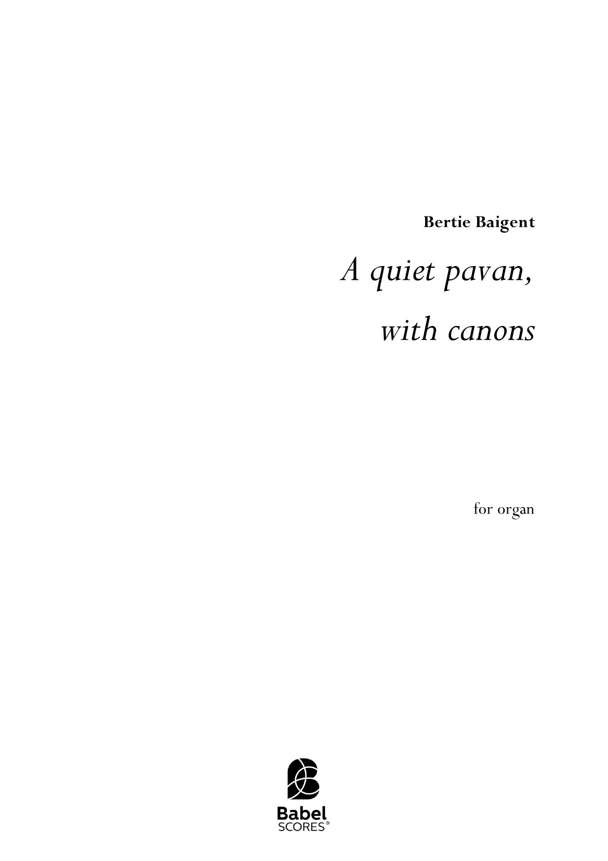 A quiet pavan, with canons