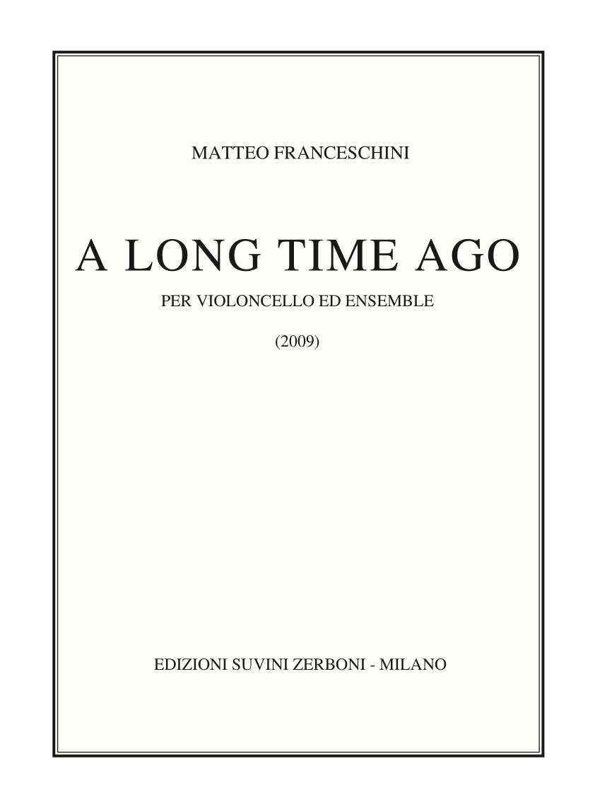 A long time ago