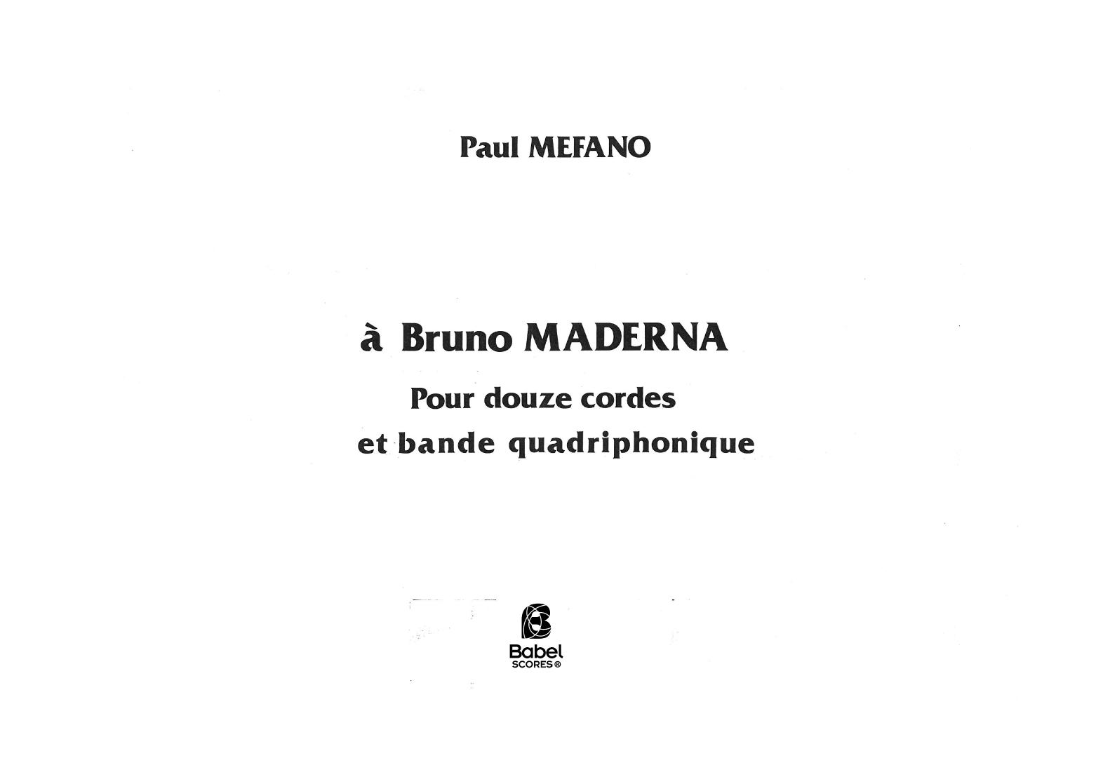 à Bruno Maderna