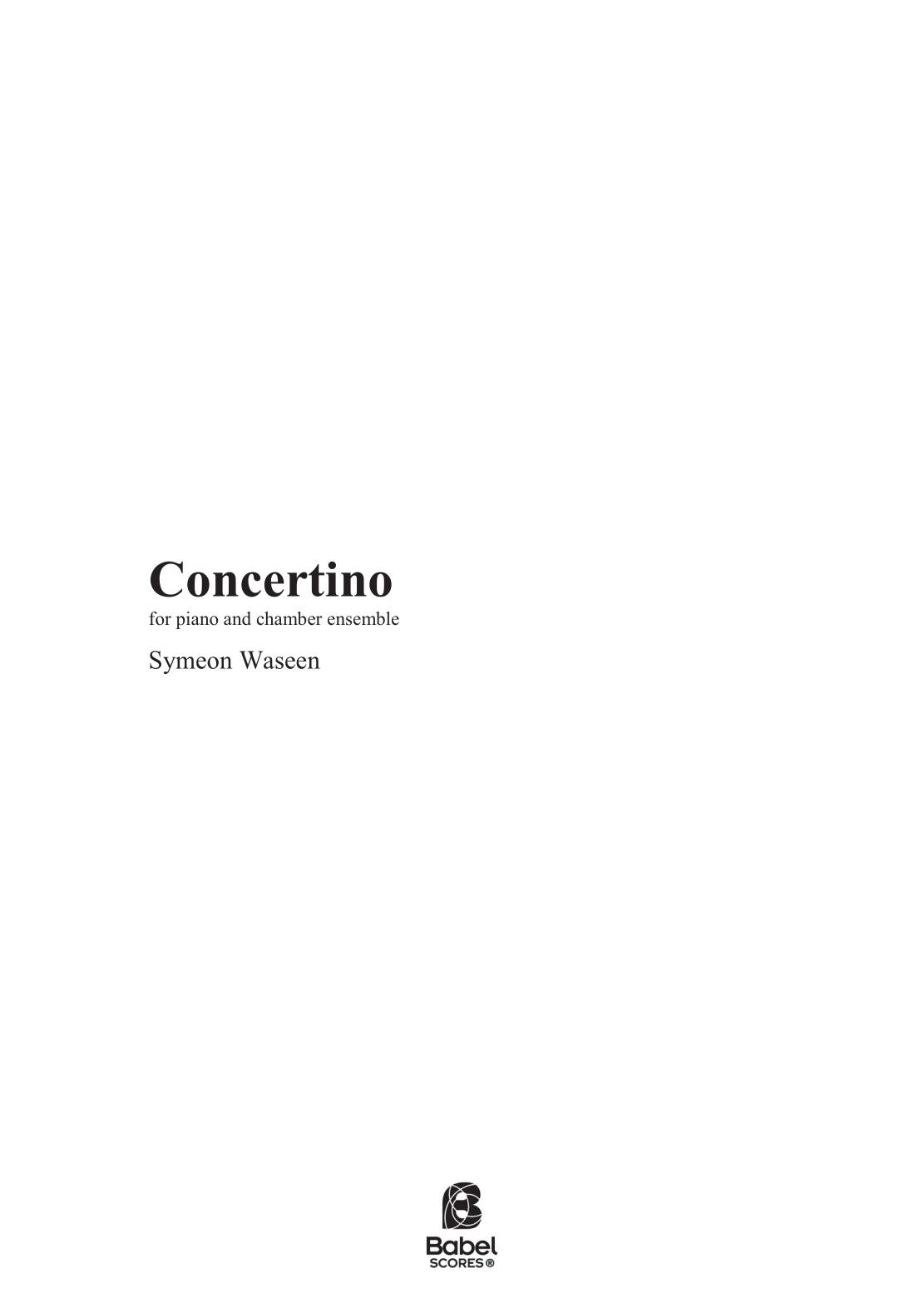 Concertino for Piano and Chamber Ensemble