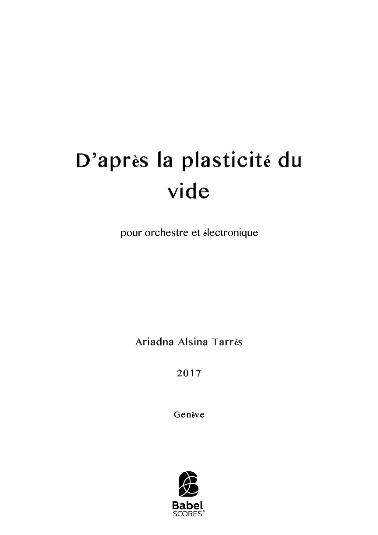 D'après la plasticité du vide