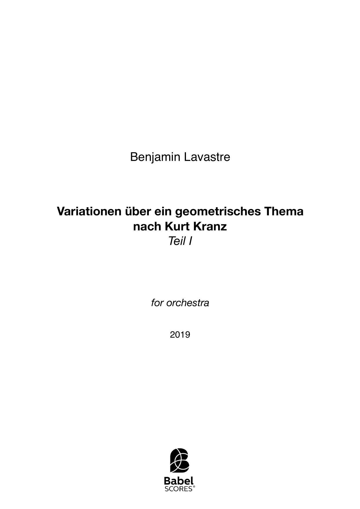 Variationen über ein geometrisches Thema nach Kurt Kranz - Teil I